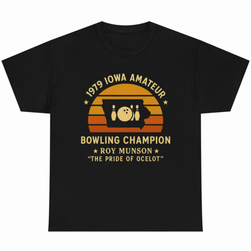 1979 Iowa Amateur Bowling Champion Vintage T-shirt Woody Harrelson Graphic Tee for Men Women Roy Munson