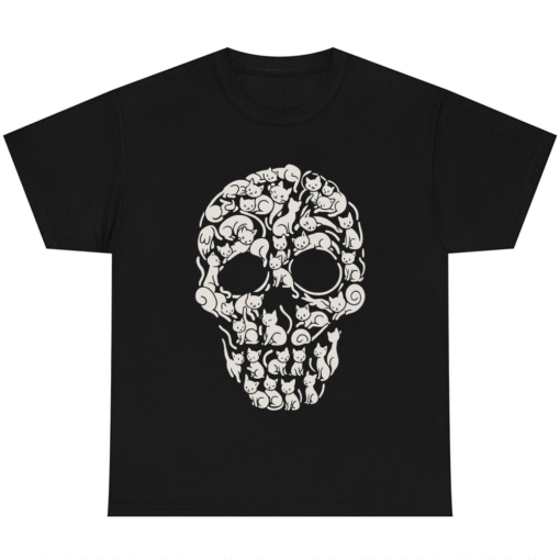 Cat Skeleton Skull Halloween T-shirt