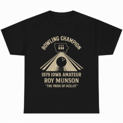 1979 Iowa Amateur Bowling Champion Vintage T-shirt Woody Harrelson Graphic Tee for Men Women Roy Munson