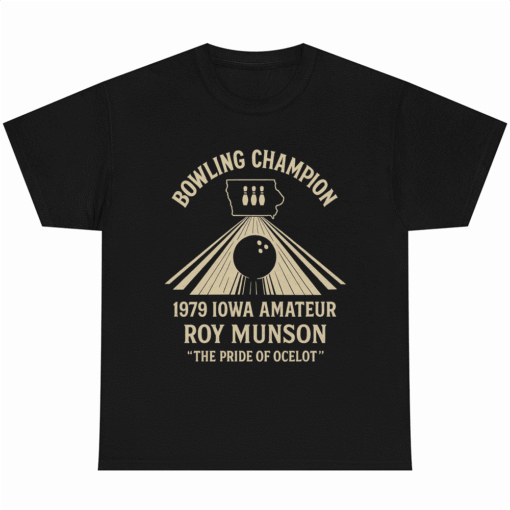 1979 Iowa Amateur Bowling Champion Vintage T-shirt Woody Harrelson Graphic Tee for Men Women Roy Munson